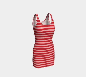 Red Striped Bodycon Dress