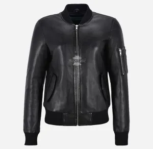 RIVERBROOK Ladies Leather Bomber Jacket Casual Fashion Jacket