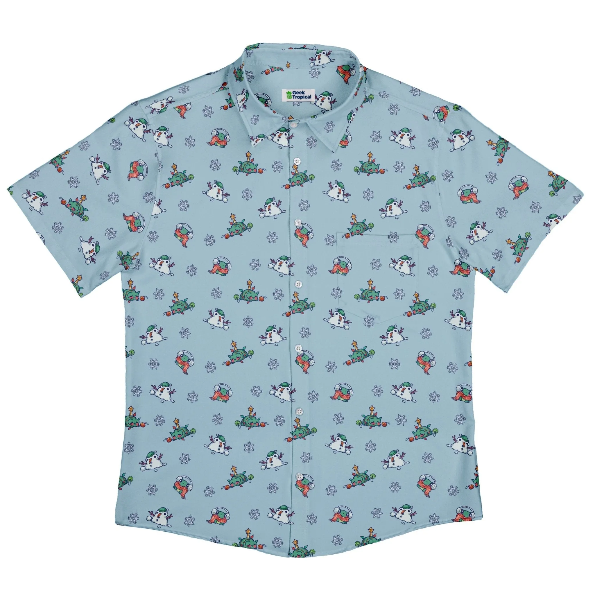 Snowing Frogs Button Up Shirt