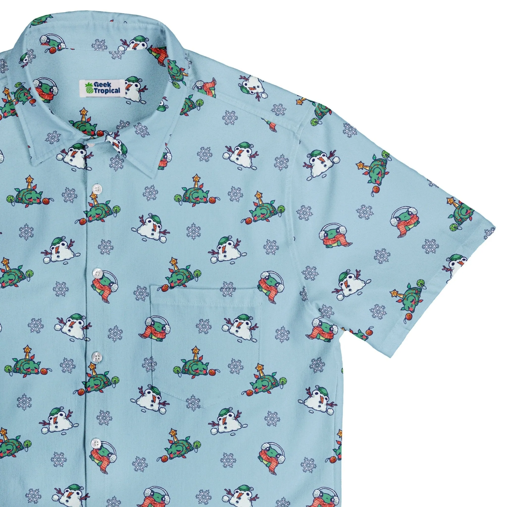 Snowing Frogs Button Up Shirt