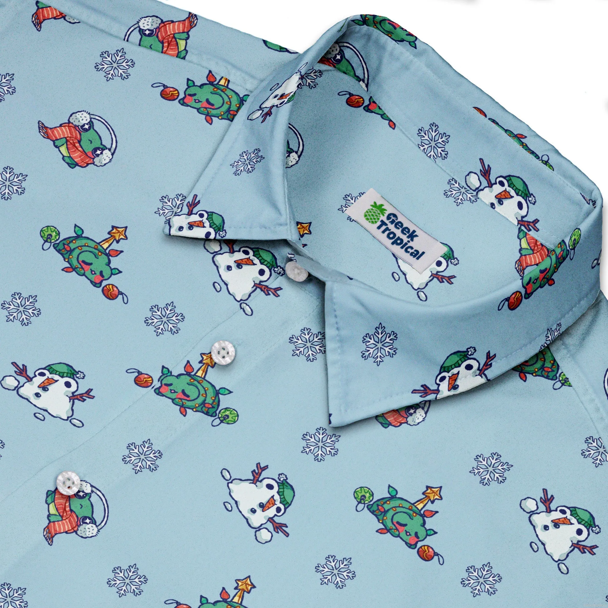 Snowing Frogs Button Up Shirt