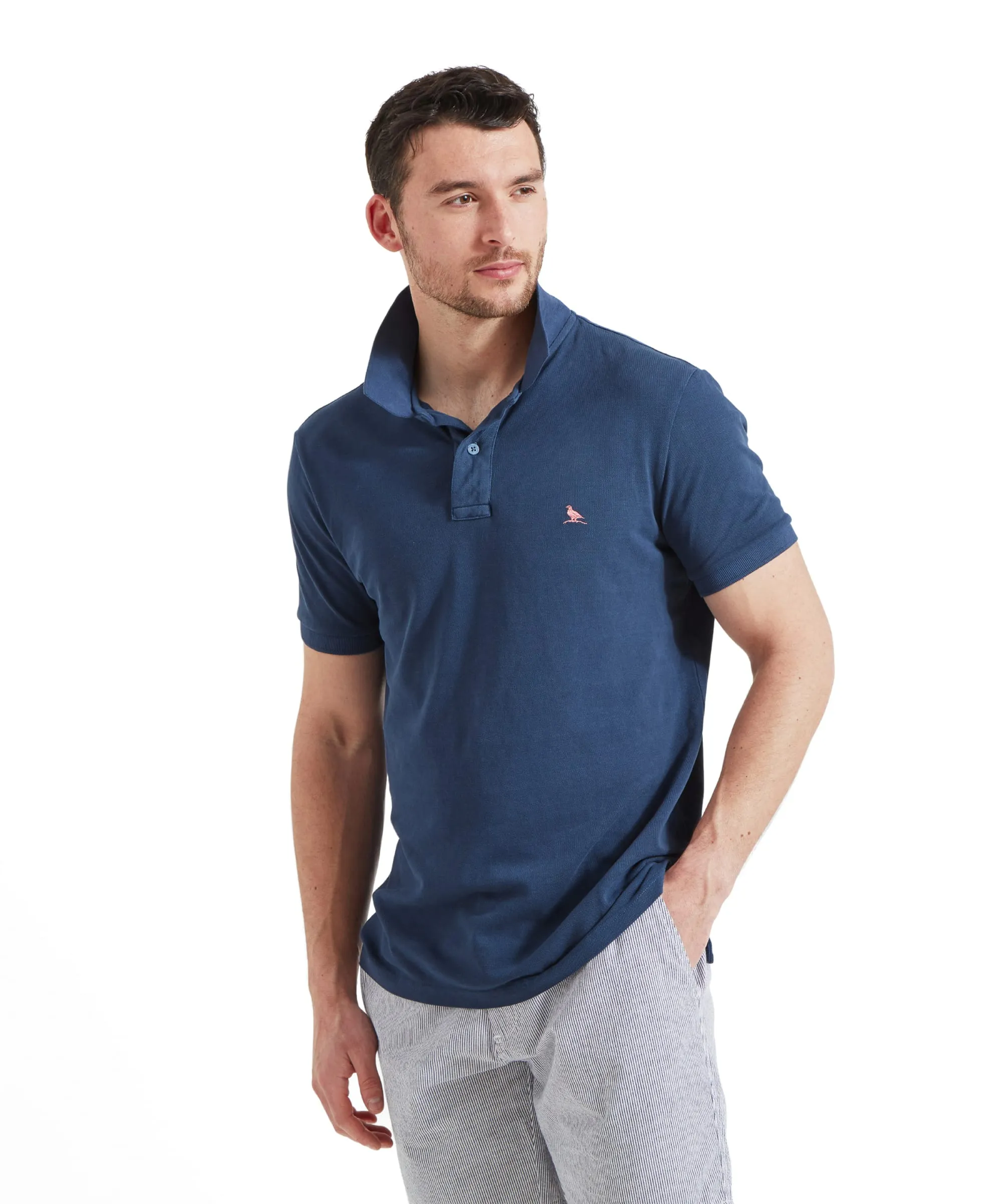 St Ives Garment Dyed Polo Shirt - French Navy