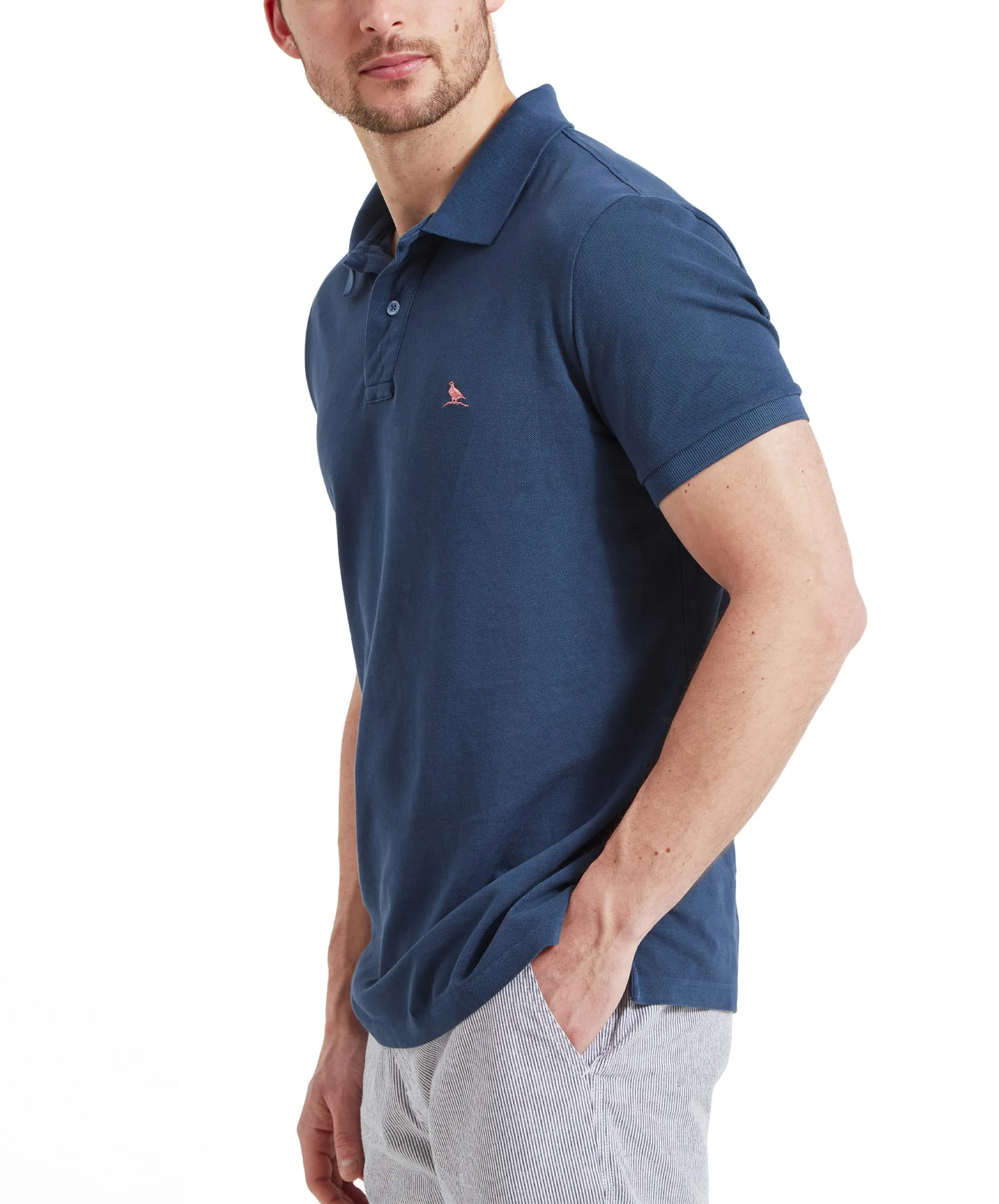 St Ives Garment Dyed Polo Shirt - French Navy