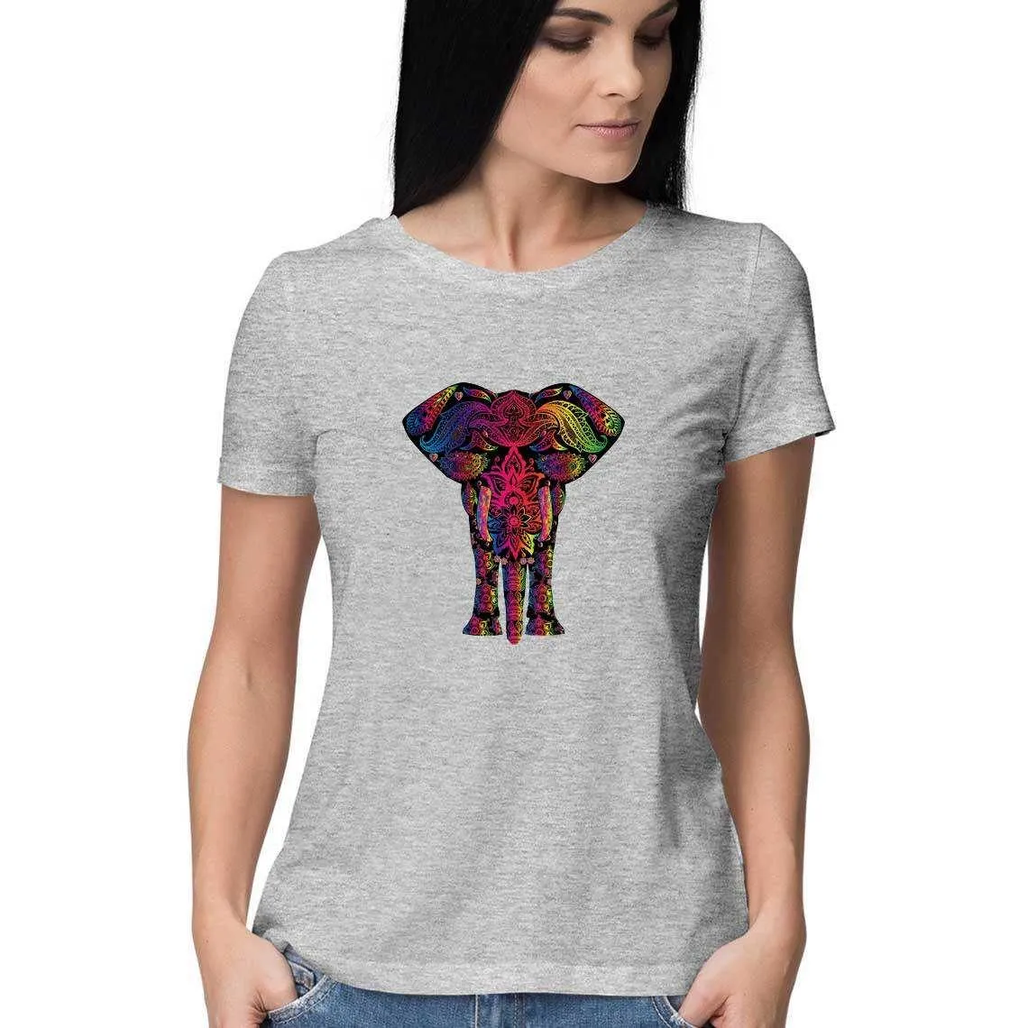 The Elephant on a Psychedelic Safari Women's Graphic T-Shirt