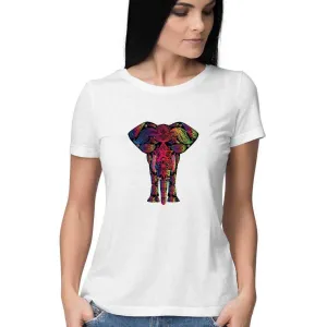 The Elephant on a Psychedelic Safari Women's Graphic T-Shirt