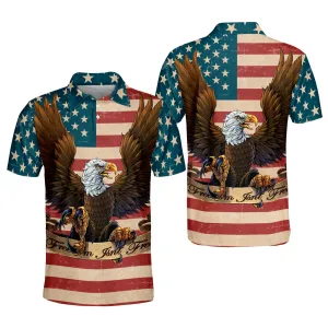 Vintage Freedom Isn't Free American Flag With Eagle Polo Shirt