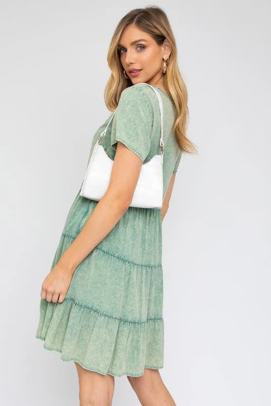 Washed Baby Doll Mini Dress - Online Exclusive