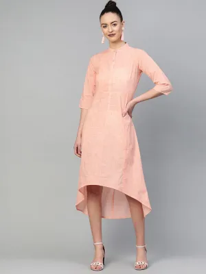 Women Peach &  Solid A-Line Dress